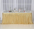 PartyDelight Gold Sequin Table Skirt 14ft Long x 30 Inch High - Image 3
