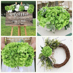 AVIVIHO 65pcs Fake Flowers Green Hydrangea Artificial Flowers Bulk (Not Squished, No Steaming Need) Silk Flowers with Stems for Wedding Decor,Home,Baby Shower,Table Centerpieces Decoration - Image 3
