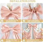 Big Dusty Pink Bow Backdrop Party Decorations Pink Bow Decor 48x24x120 Inches Giant Bow Birthday Party Backdrop for Wedding Baby Shower Bridal Shower Photography Coquette Room Decor - Image 7