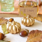 Kate Aspen 12pcs Fall Decor Gold Pumpkin Place Card Holder, Place Settings, Perfect for Thanksgiving Table Decor, Fall Themed Weddings, Bridal Brunches (Place Cards Included) - Image 7