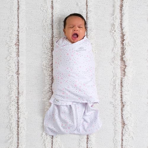 HALO 100% Cotton Sleepsack Swaddle, 3-Way Adjustable Wearable Blanket, TOG 1.5, Midnight Moons Pink, Newborn, 0-3 Months - Image 2