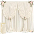 50ft x 12ft Champagne Backdrop Curtains Wrinkle Free Backdrop Curtain for Wedding Parties Fabric Backdrops Drapes Back Drop Cloth Bridal Shower Stage Curtains Wedding Decorations for Reception by Tao-GePartyDecorations