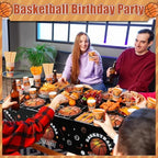 Potchen 452 Pcs Basketball Plates Napkins Party Supply, Black Orange - Image 4