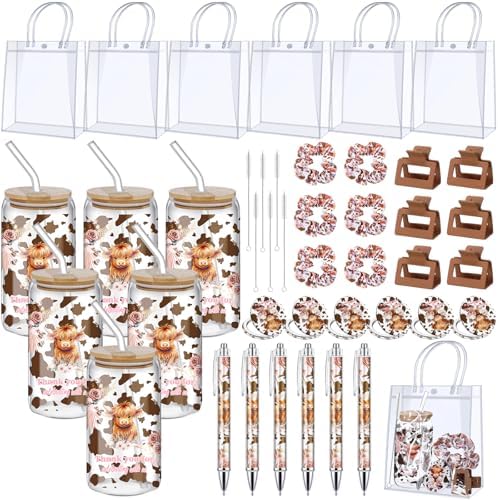 Boao 6 Set Highland Cow Baby Shower Game Prizes Gifts for Guest Winners by Boao