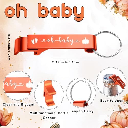50 Sets Baby Shower Favors Shot Glasses Keychain Gifts, Pumpkin, Orange - Image 3