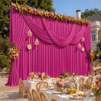 10ft x 15ft Hot Pink Backdrop Curtains for Wedding Parties, 2 Panels Extra Long Wrinkle Free Fabric Drapes Photo Backdrop for Baby Shower Birthday Stage Reception Lobby Decoration - Image 6