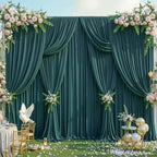 50x15ft Hunter Green Backdrop Curtains for Parties Wedding Photo - Image 3
