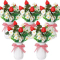 Mimorou 5 Set Strawberry Mason Jar Table Centerpiece DIY Artificial Strawberry Daisy Plants with Faux Leaves Home Centerpieces for Baby Shower Decor Home Summer Farmhouse Wedding Kitchen by Mimorou