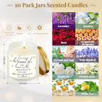 Fumete 50 Pcs Thank You Candles Bulk 10 Scents for Women, White - Image 2