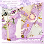 Showgeous 20 Pack Lilac Purple Cheesecloth Table Runner, 17 x 108 Inches - Image 6