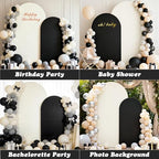 Set of 2 Arch Backdrop Covers Cream Black(7.2Ft, 6Ft), 2-Sided Spandex Fitted Round Top Chiara Arch Backdrop Stand Covers for Baby Shower Wedding Birthday Party Decor Supplies (Only Cover) - Image 4