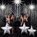 Leinuosen 3 Pcs 25.8" - 31.5" Star Starry Night Movie Night Party Decoration Silver Glitter Star Cardboard Cutout Stand-up Movie Prom Awards Homecoming Wedding Birthday Party Photo Prop Backdrop Decor - Image 4