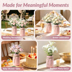 12 PCS 16oz Glass Mason Jars Flower Vases for Centerpieces, Pink - Image 5