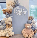 We Can Bearly Wait Brown Arch Cover for Baby Shower Party Decor,Elastic Spandex (G2356X,3.3x6.6ft (100x200cm)) - Image 3