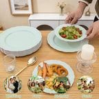 Tinybee 60PCS Sage Green Plates - Heavy Duty Sage Green Disposable Plates - Image 7