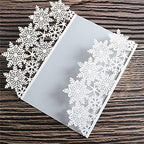 50 Piece Winter glitter snowflake invitation cards for wedding, bridal shower, baby shower, birthday, Christmas party and more (White) by Cylallen