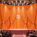 32ftx10ft Wrinkle Free Orange Backdrop Curtain - 10 Feet Photography Backdrop Drapes, Silky Polyester Back Drop Cloth for Wedding Baby Shower Balloon Arch Background - Image 4