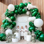 Birthday Balloon Garland Double Stuffed Dark Green Pearl White Balloons Different Sizes Latex Emerald Green Balloon Arch Kit for Graduation Baby Shower Wedding Safari Party decorations - Image 2