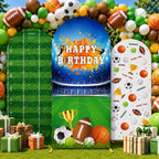 3Pcs Sports Themed Arch Backdrop Cover Multi-Sport Star Party Decorations by chiazllta