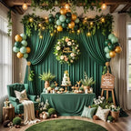 20ft x 12ft Wrinkle Free Hunter Green Backdrop Curtains for Parties, Silky Photo Backdrop Drapes 12FT Long Back Drop Cloth for Wedding Birthday Photography Background Decor - Image 6