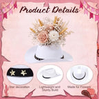 Didaey 6PCS 7.4in Cowboy Hat Vase Western Centerpieces, Star Belt, White - Image 3