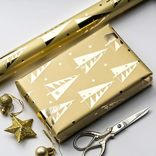 WRAPAHOLIC Green Christmas Wrapping Paper Set - Green and Gold Metallic Foil Shine Christmas Wrapping Paper Bundle with Gift Bow & Ribbon & Tag & Sticker - Image 5