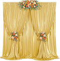 10ft x 10ft Gold Sequin Backdrop Curtains for Party Wedding Shimmer Curtain Backdrop Prom Sparkly Glitter Fabric Photo Backdrop Drapes for Birthday Party Photography Baby Shower 5x10FT, 2 Panels by Tao-GePartyDecorations