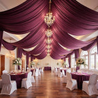20ftx15ft Burgundy Backdrop Curtains for Parties, Wrinkle Free Polyester Burgundy Photo Backdrop Drapes 4 Panels 15 ft Long Back Drop Cloth for Wedding Birthday Photography Background Party - Image 6