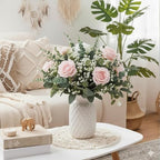 HUAHUA Mixed Artificial Eucalyptus Leaves Stems Bulk,Fake Greenery Plants Faux Silver Dollar Eucalyptus Leaves for DIY Bouquets Centerpiece Floral Arrangement Home Wedding Decor (140, Green) - Image 7