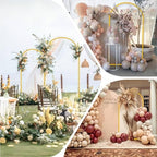 7.2FT Gold Metal Arch Backdrop Stand and White Arch Cover Set - Image 2