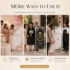 Wedding Welcome Sign Stand, 31.5 x 68.9 in White Metal Easel Stand - Image 4