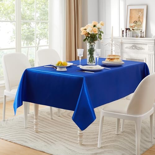 6 Pack Satin Table Cover Rectangle, Royal Blue, 60 x 120 Inches - Image 4