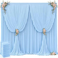 40ft x 12ft Baby Blue Backdrop Curtains Wrinkle Free Backdrop Curtain for Wedding Parties Blue Fabric Backdrops Drapes Back Drop Cloth Bridal Shower Stage Curtains Wedding Decorations for Reception by Tao-GePartyDecorations