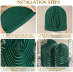 Hunter Green Wedding Arch Backdrop Cover 7.2ft and 6ft Draped Arch Covers Stretchy Backdrop Spandex Balloon Arch Covers for Bridal Shower Baby Shower Engagement Photography Birthday Party Decorations - Image 6