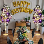 Cicicooie 2 Set Floor Balloon Stand Kit with String Light Balloon Holder Centerpieces Floor Decoration for Birthday Party Bachelorette Party (Purple&Silver) - Image 3