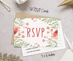 50 Blank RSVP Postcards Floral Greenery Print 4"X6" Response Cards,RSVP Reply Card for Wedding,Bridal Shower,Baby Shower - Image 4