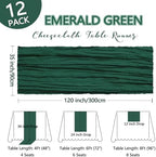 12 Pack 35 x 120 Inch Emerald Green Table Runner Cheesecloth 10Ft - Image 2