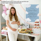 Andaz Press Personalized We Are On Cloud Nine Baby Shower Decorations, Dusty Blue On Cloud 9 Baby Shower Welcome Sign, Heaven Sent Decor, We Are Over the Moon Party Decorations, 16x20 Inch - Image 5