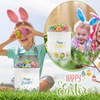 Honeydak 6 PCS Colorful Eggs Bunny Canvas Basket for Kids Carry Tote - Image 5