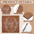 DERTE Wooden Rustic Wedding Guest Book Reception Sign with Pen and Holder - Image 3