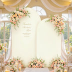 Ivory and Champagne Arch Backdrop Cover Set of 2 Birthday Party Arch Covers 7.2 and 6ft Wedding Arch Cover Stretchy Backdrop Bridal Baby Shower Ivory Arch Covers Spandex - Image 5