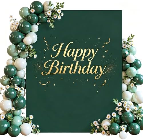 6.6FT x 5.2FT Hunter Green Square Backdrop Arch Cover Double-Sided Spandex Arch Covers Fitted Wedding Arch Stand Cover Stretchy Backdrop for Balloon Arches Birthday Ceremony Party Banquet Decorations by WishCare