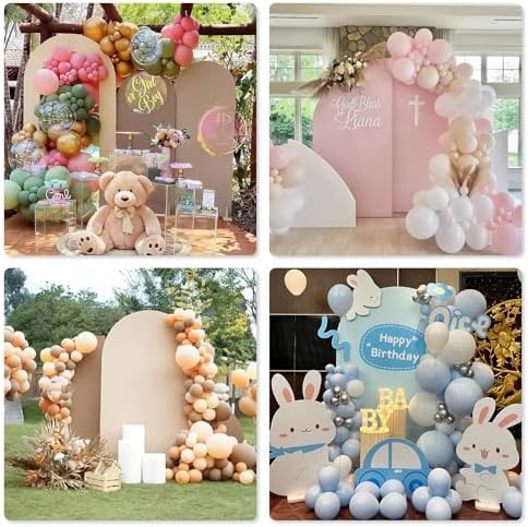 Arch Backdrop Cover Stretchy Backdrop (White+Pink, 6+6.6+7.2FT) - Image 5