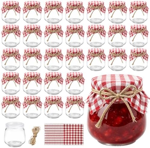 3.4 oz Small Glass Jars with Lids 30PCS, Mini Yogurt Jars for Jam by ZHURUININ