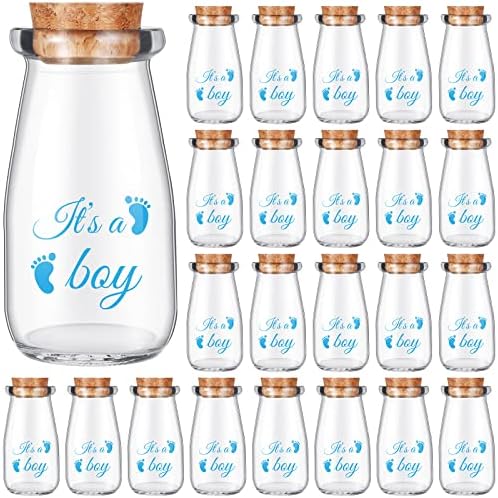 Patelai 24 Pack Baby Shower Party Favors 3.4 oz It's a Boy Glass Bottles by Patelai