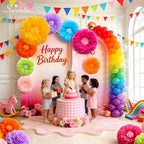 Serwalin 8 Pcs 31.5*24*20" Colorful Giant Paper Flowers Decoration for Wall - Image 5