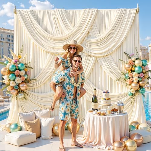 40FT x 15FT Wrinkle-Free Champagne Backdrop Curtains for Wedding, 8 Panels Champagne Fabric Photo Background Drapes for Wedding Reception, Birthday, Bridal & Baby Shower Decorations Photography - Image 3