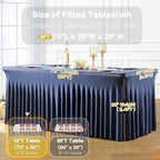 6 Pack Navy Blue Table Cloth for 6 Foot Rectangle Tables Spandex Fitted Tablecloth 6ft Stretch Table Covers Skirt Navy Blue Banquet Tablecloths Wrinkle Free Tablecloth for Party Wedding Birthday Event - Image 7