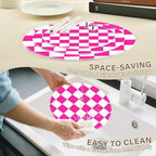 J JOYSAY Checkerboard Pink Pattern Acrylic Cupcake Stand 3 Tier Dessert Table Display Set Clear Cake Stands for Party Baby Shower Wedding Decorations Easy Assembly Macaron Tower - Image 4
