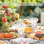 400 Pcs Wild Floral Disposable Paper Plates Napkins Cups Serve 50 Watercolor Floral Tableware Set for Spring Wedding Tea Party Decoration Bridal Shower Baby Shower(Cute Color,Novel Style) - Image 5